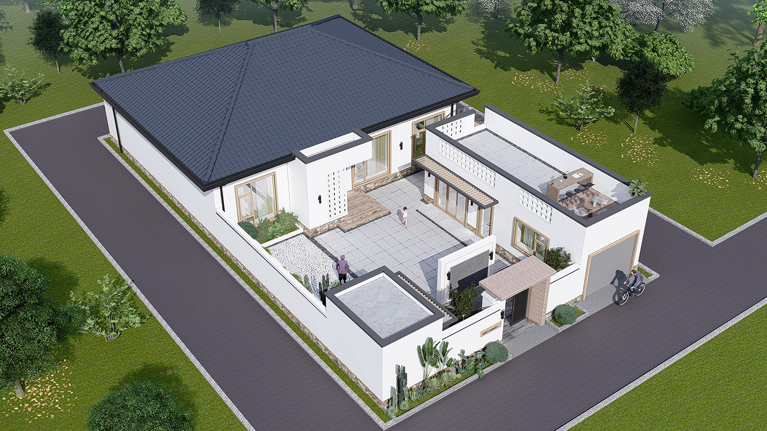 保定望都县孙家一层新中式自建别墅