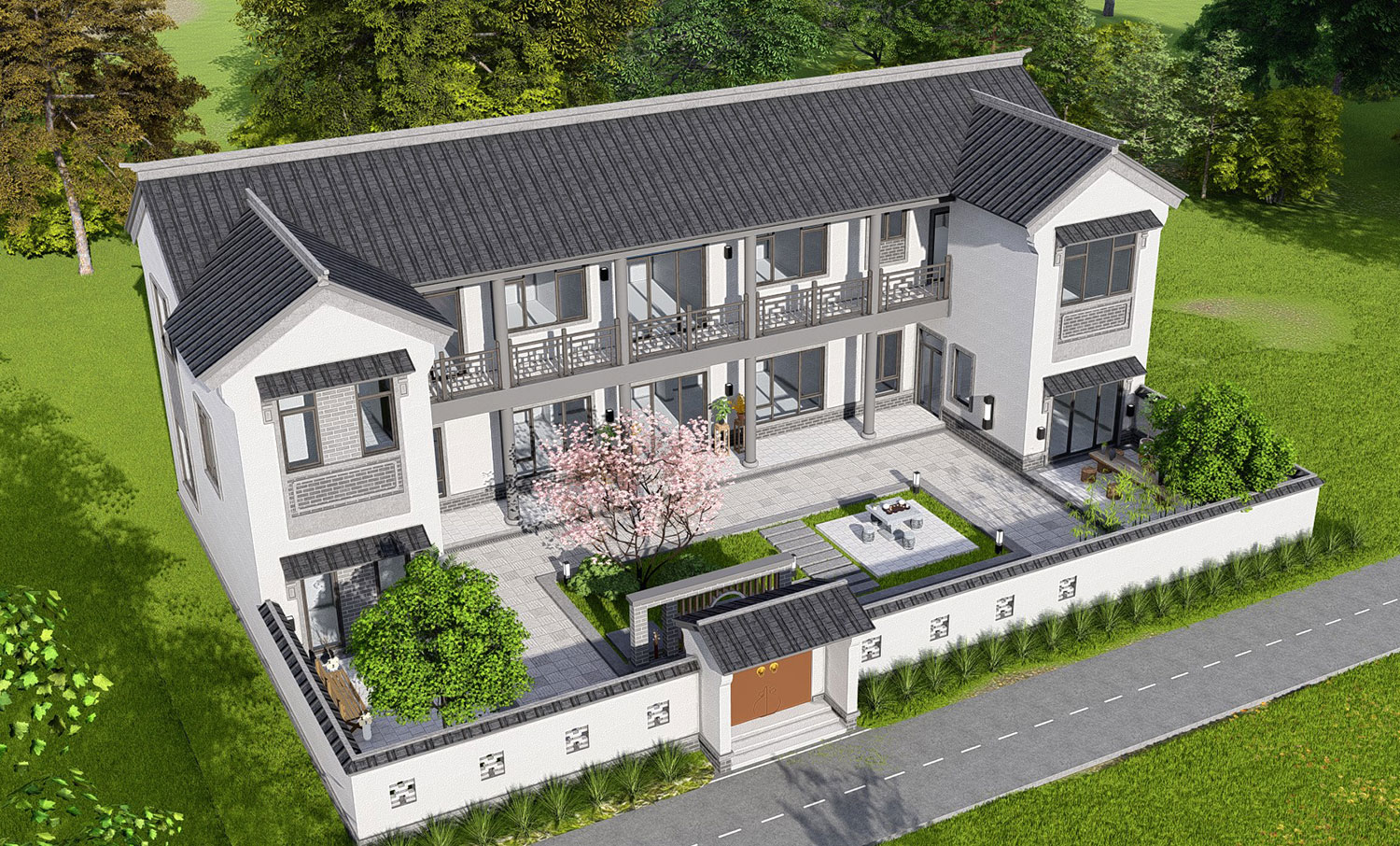 湖北孝感安陆蒋家二层中式庭院住宅