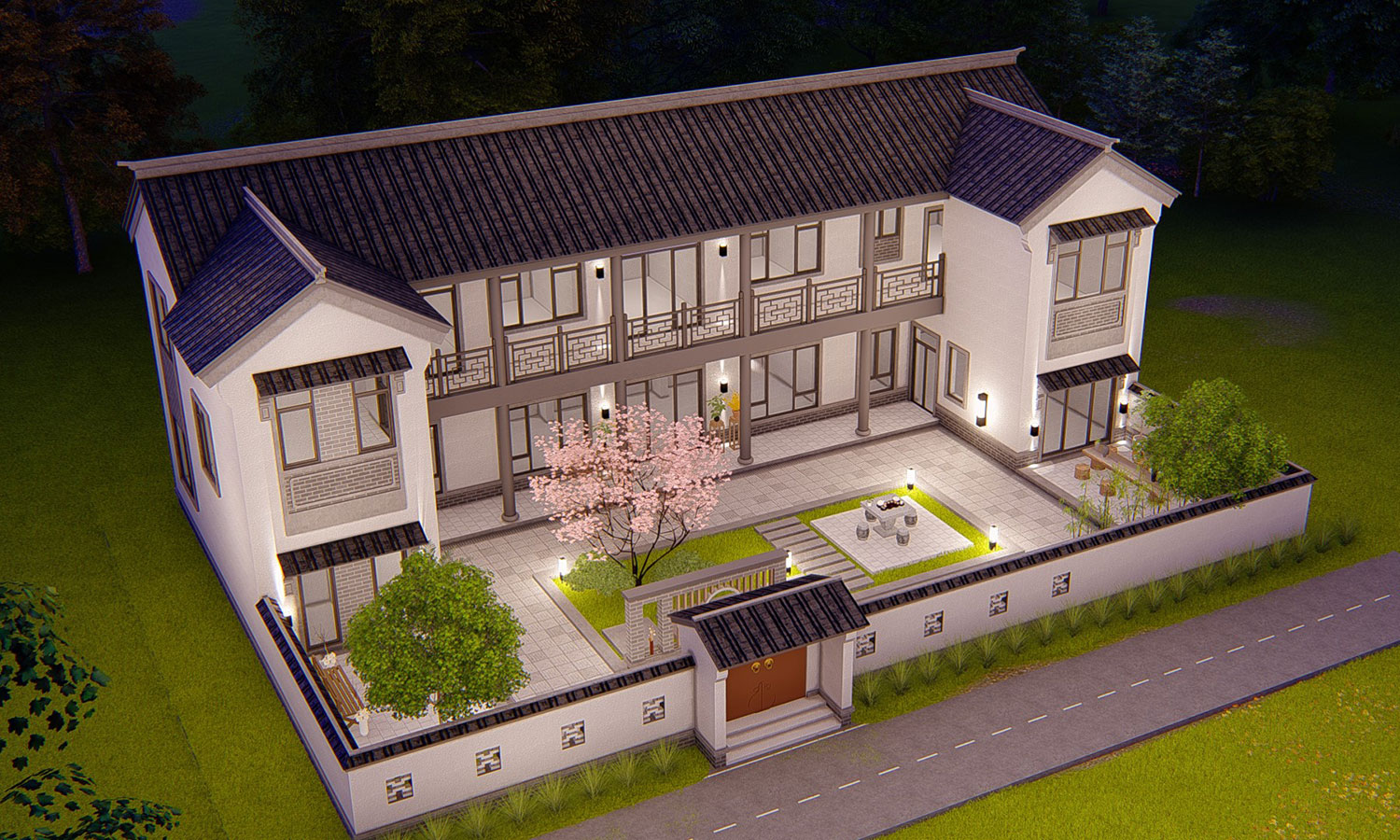 湖北孝感安陆蒋家二层中式庭院住宅