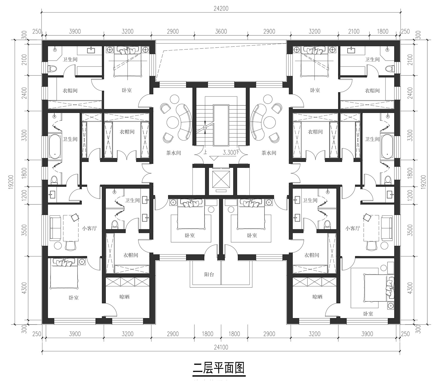 北京顺义靳家二层中式双拼别墅设计