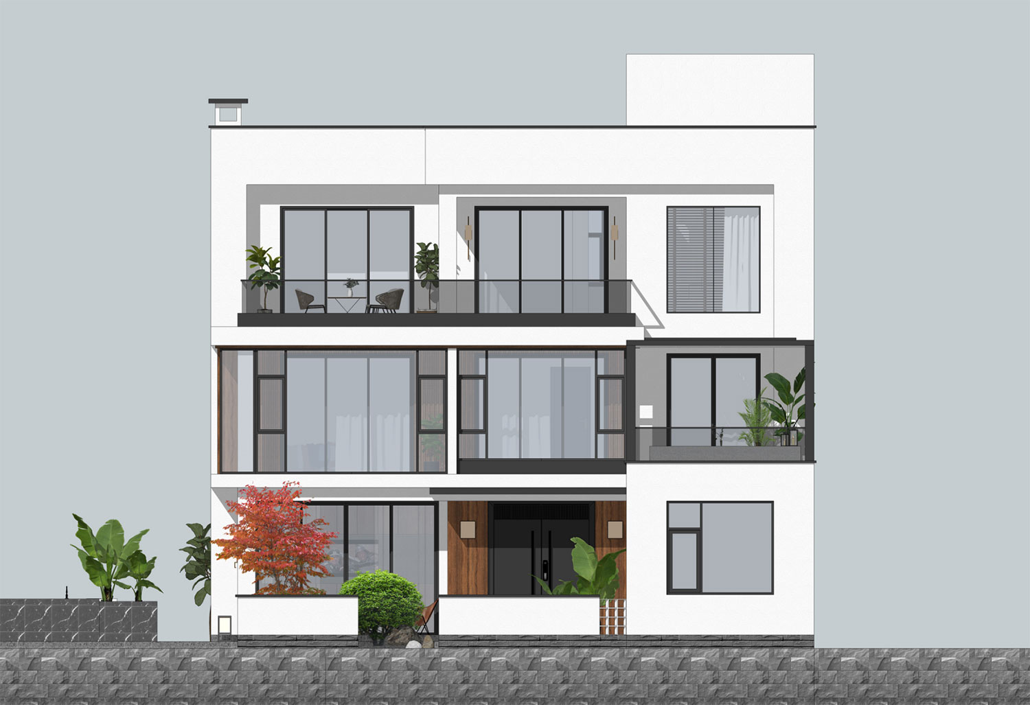云南怒江夏家三层现代自建别墅
