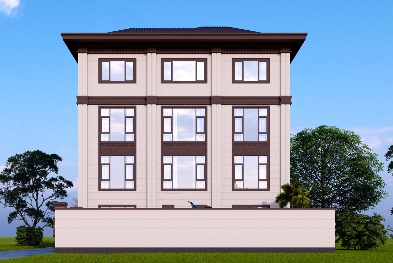 福建泉州甘家四层新中式别墅设计