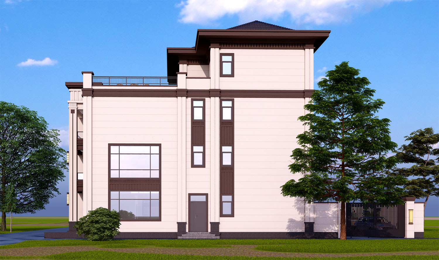 福建泉州甘家四层新中式别墅设计
