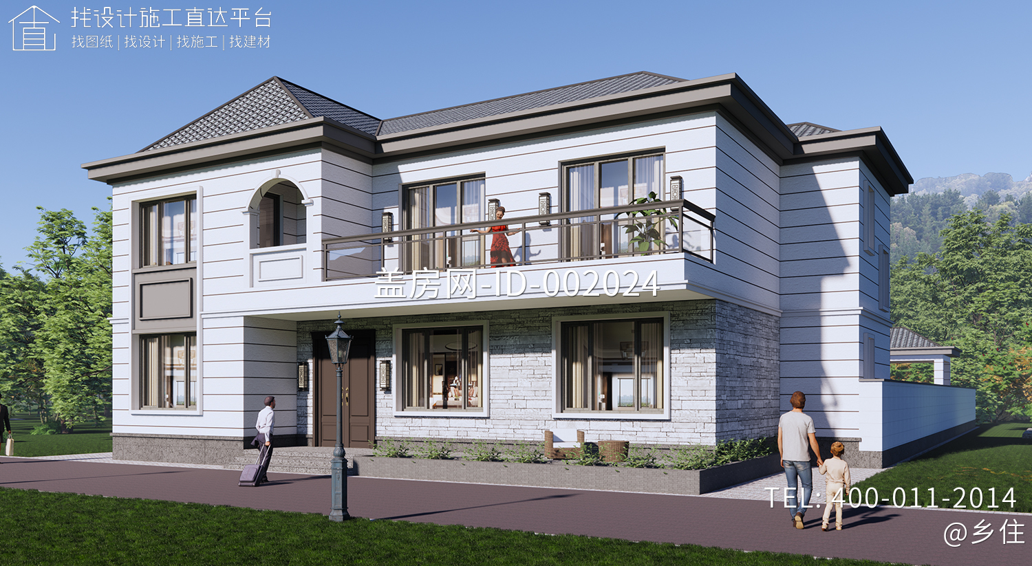 湖南岳阳何家二层新中式自建别墅