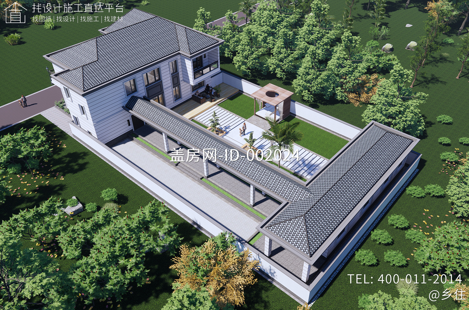 湖南岳阳何家二层新中式自建别墅