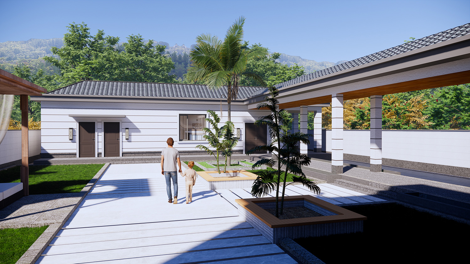 湖南岳阳何家二层新中式自建别墅