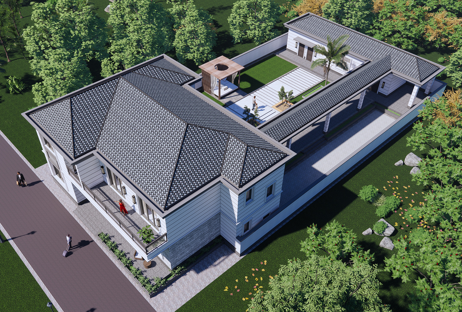 湖南岳阳何家二层新中式自建别墅
