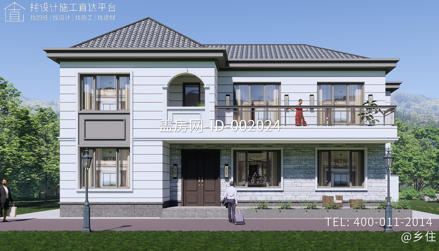 湖南岳阳何家二层新中式自建别墅
