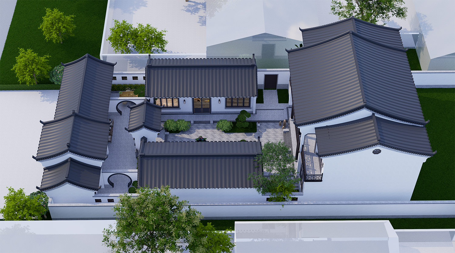 山东菏泽闫家二层中式四合院