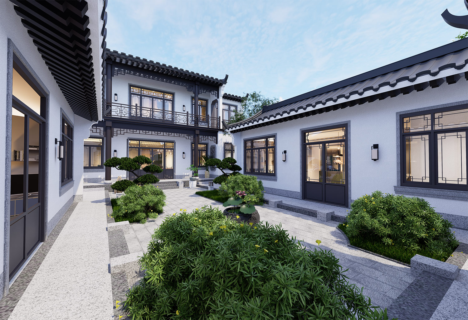 山东菏泽闫家二层中式四合院