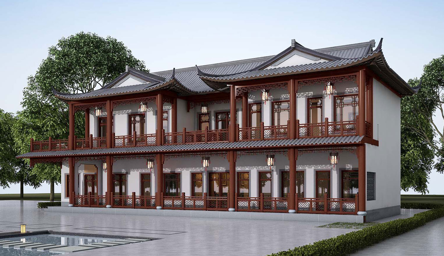 云南丽江李家二层中式自建别墅