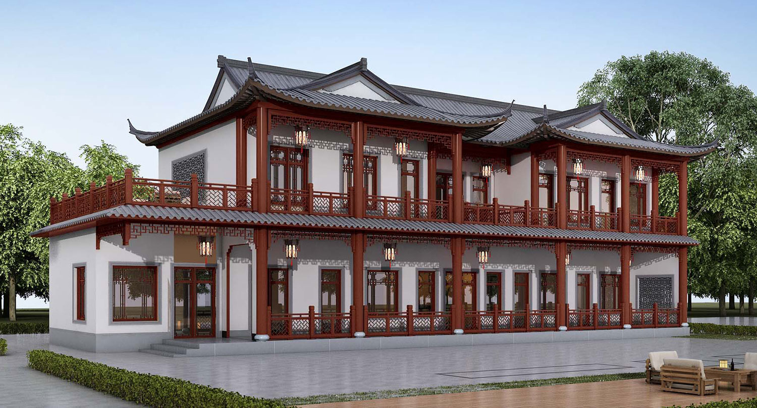 云南丽江李家二层中式自建别墅