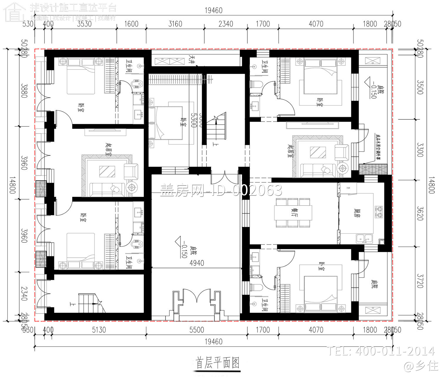 北京通州张家二层中式自建别墅	