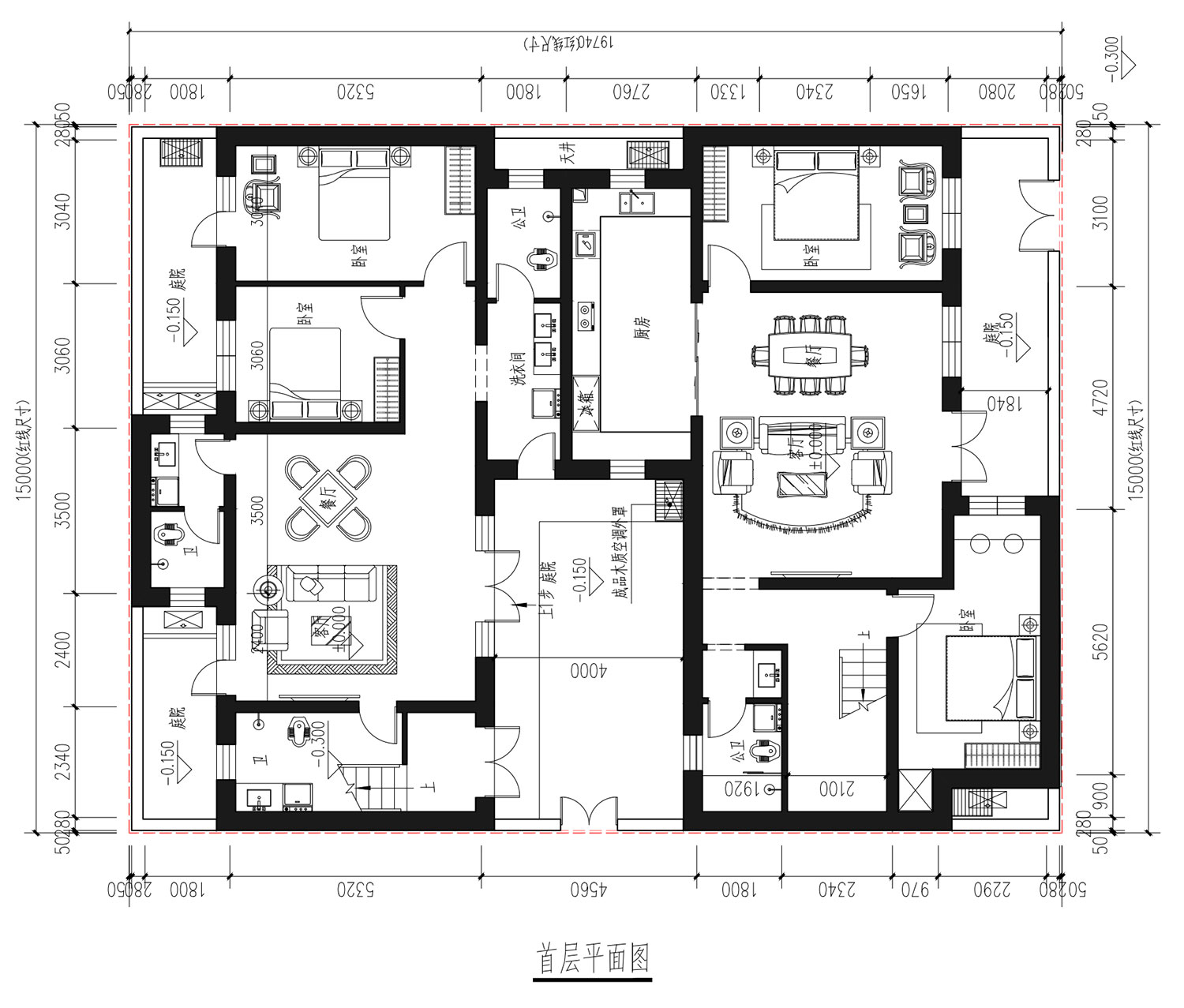 北京朝阳王家二层中式自建别墅设计