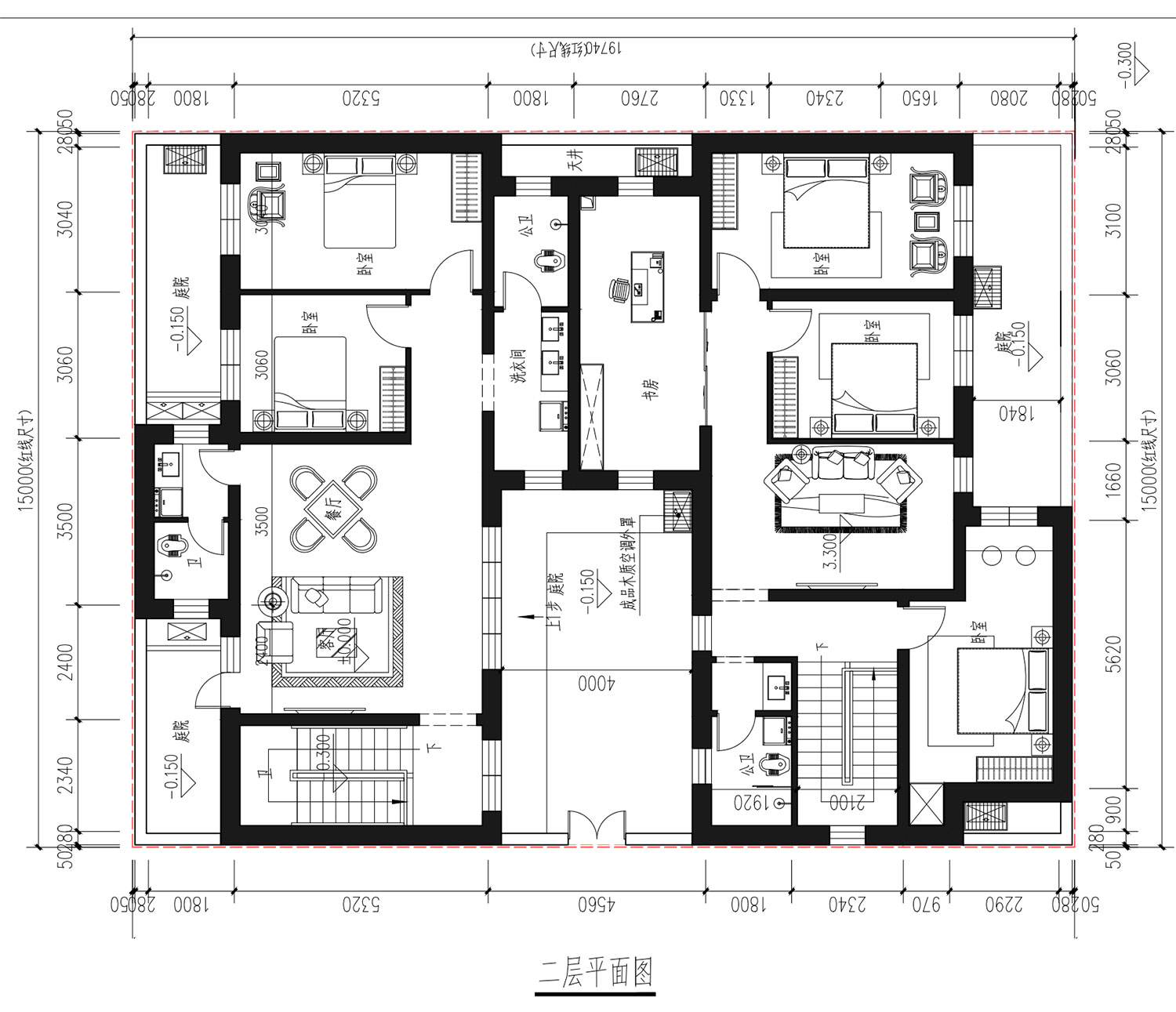 北京朝阳王家二层中式自建别墅设计