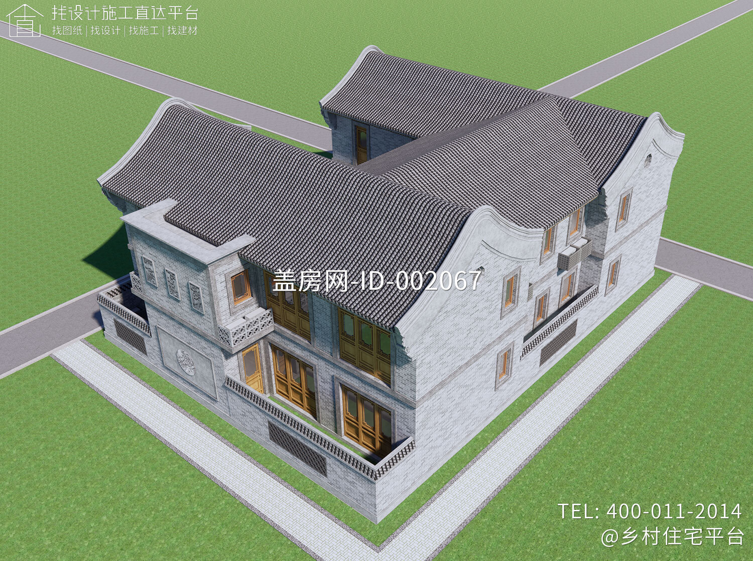 北京门头沟孙家二层中式自建别墅设计