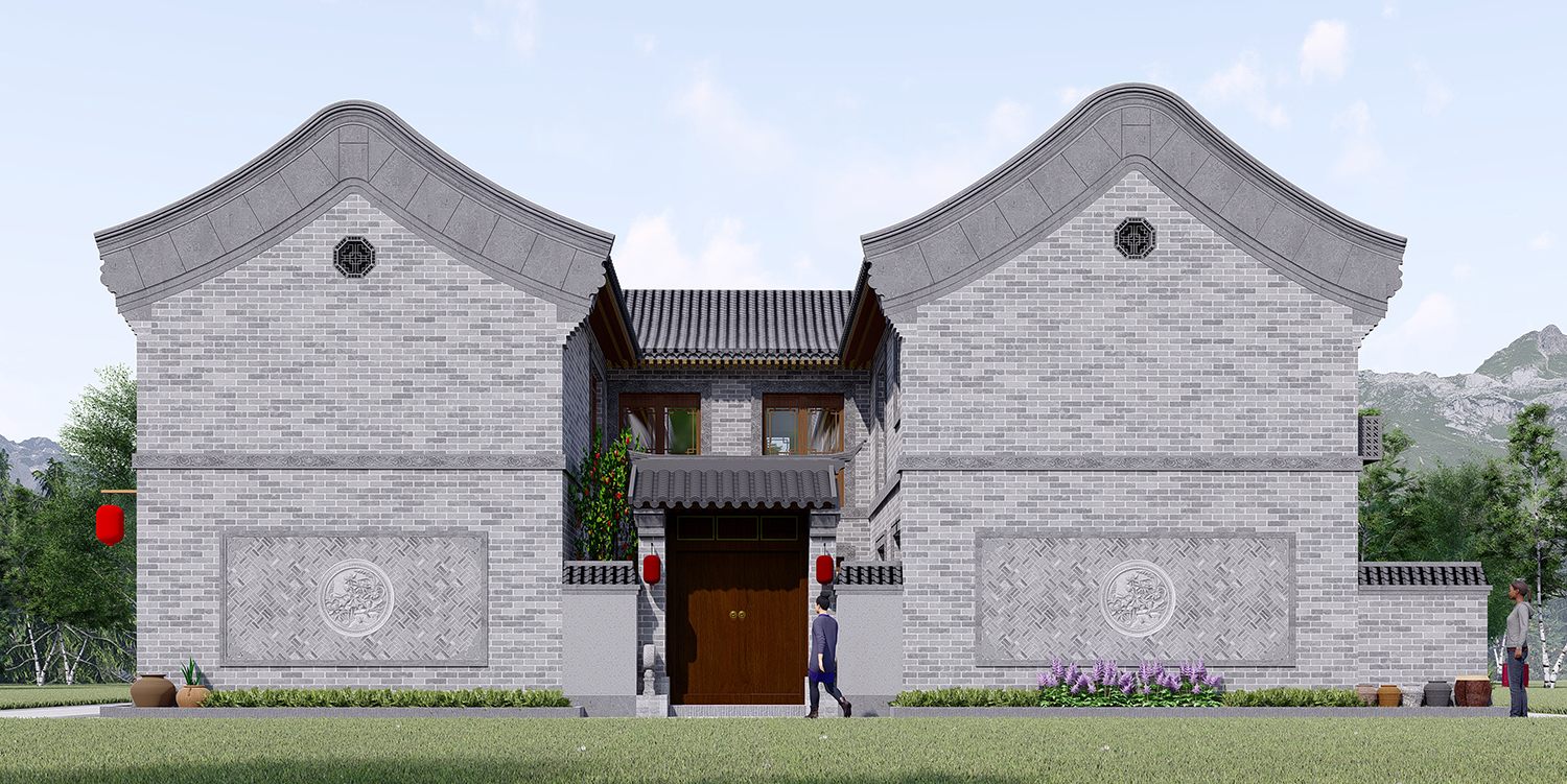 北京通州李家二层中式自建别墅设计