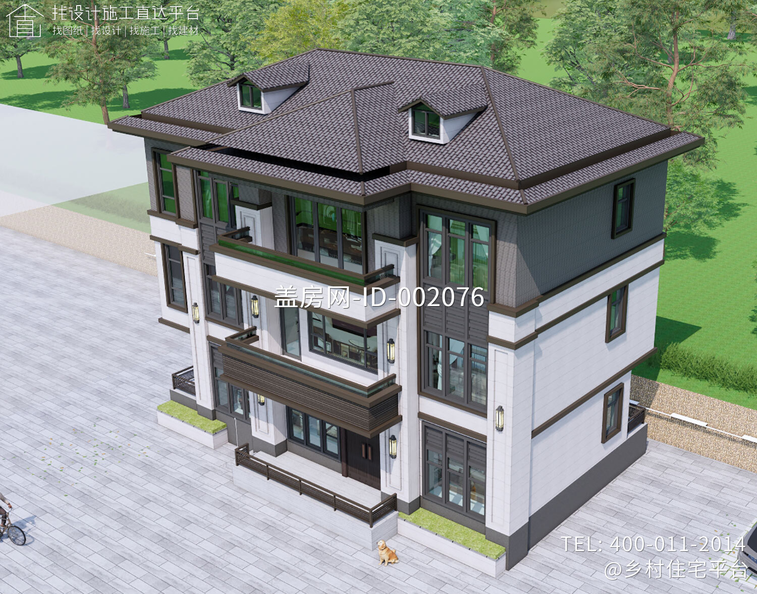 湖州安吉王家三层新中式自建别墅