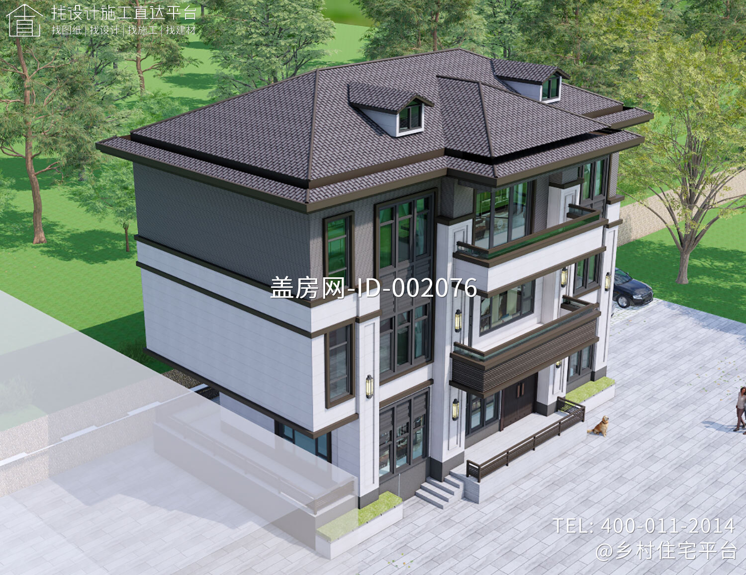 湖州安吉王家三层新中式自建别墅