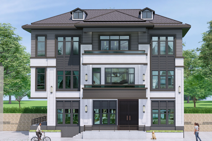 湖州安吉王家三层新中式自建别墅