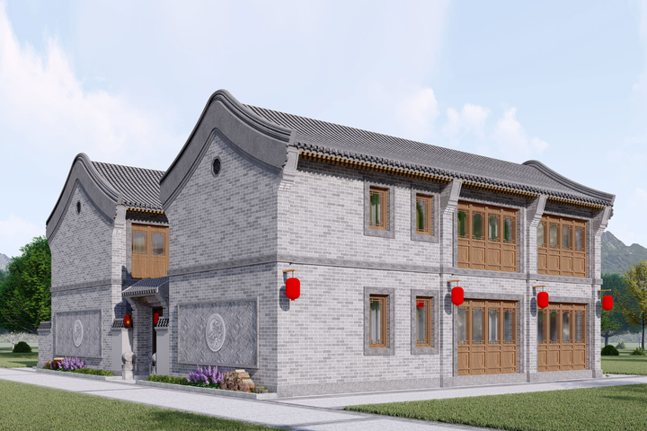 北京平谷孙家二层中式自建别墅设计