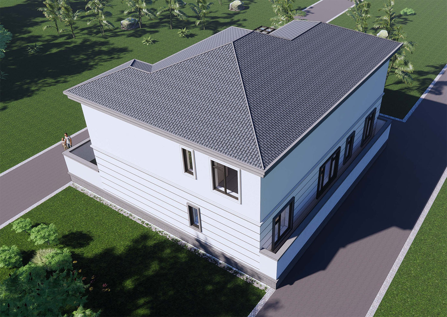 河北任丘吴家二层新中式自建别墅	
