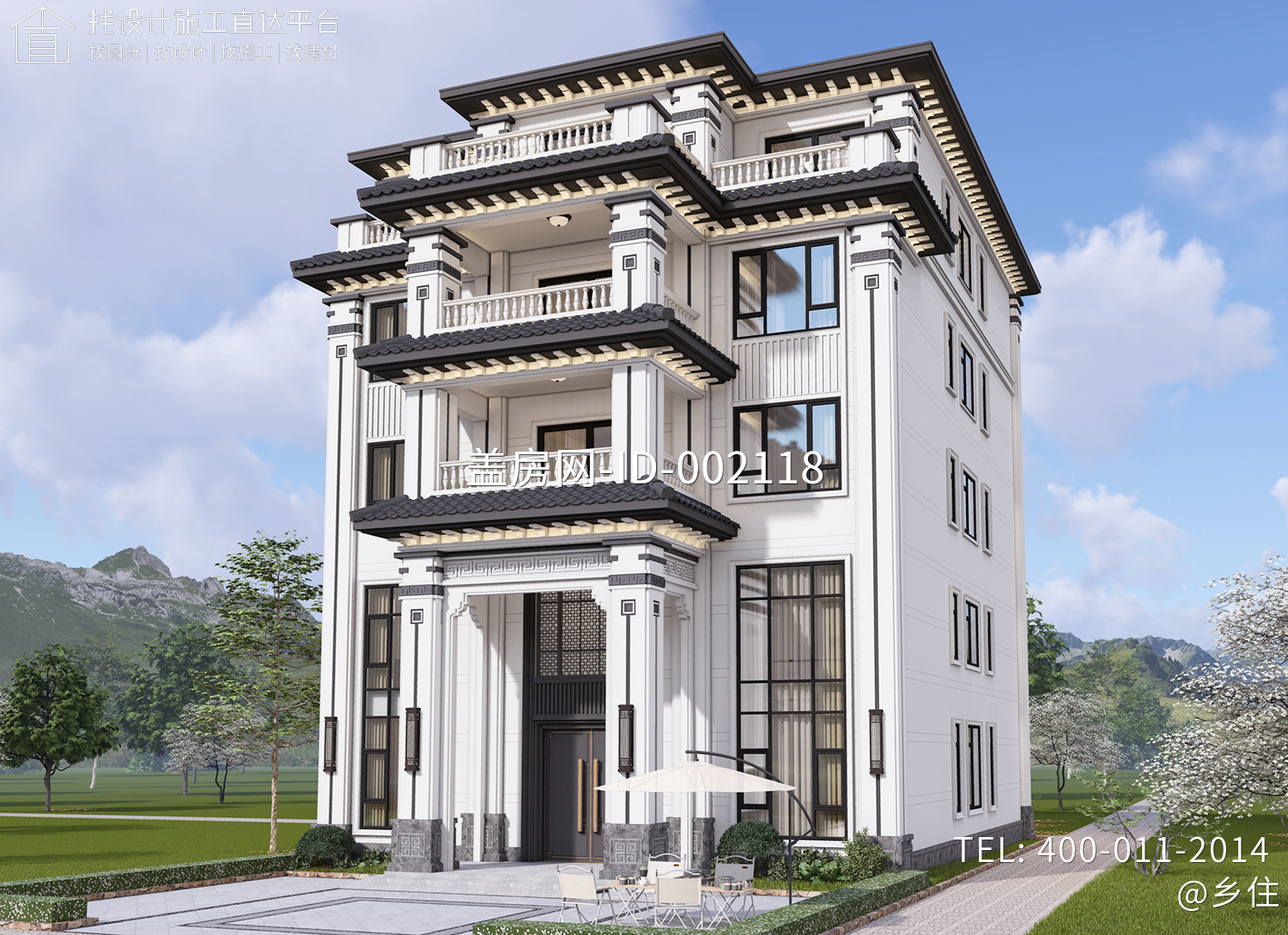 广东广州李家五层新中式别墅	