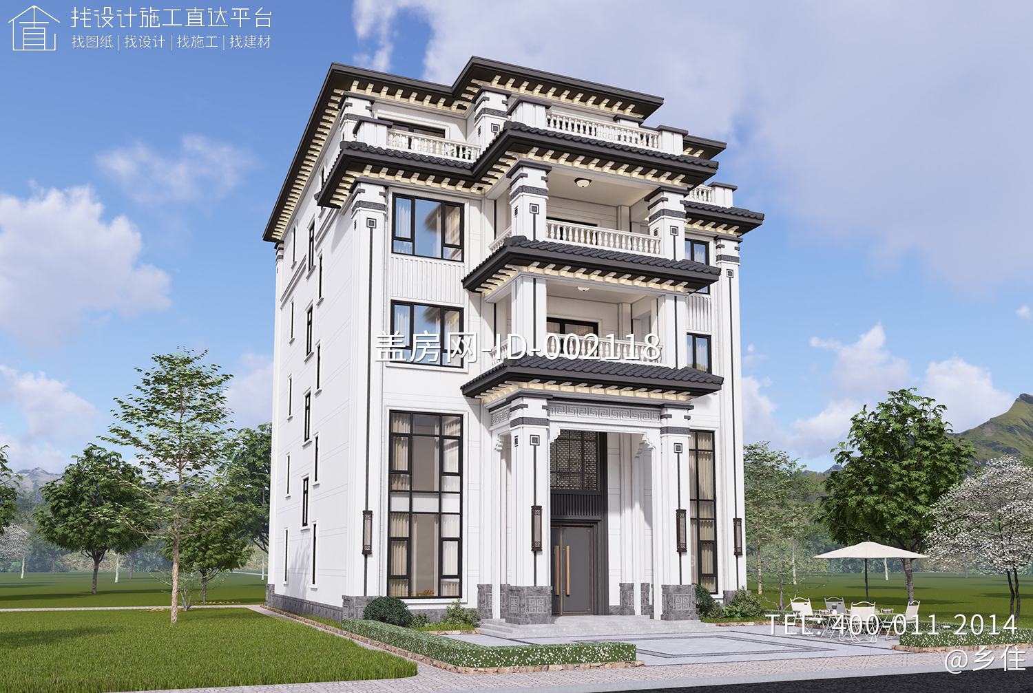 广东广州李家五层新中式别墅	