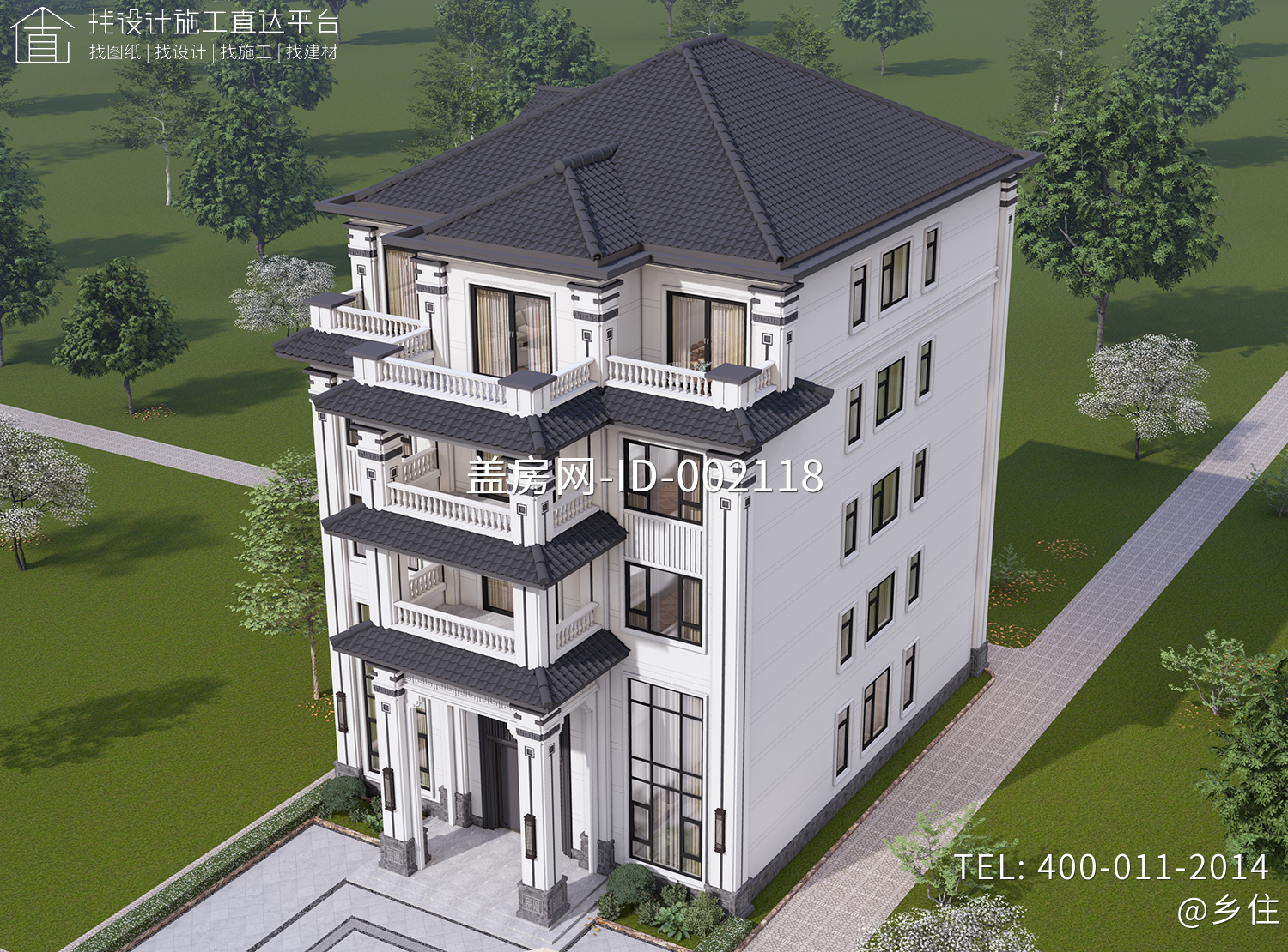 广东广州李家五层新中式别墅	