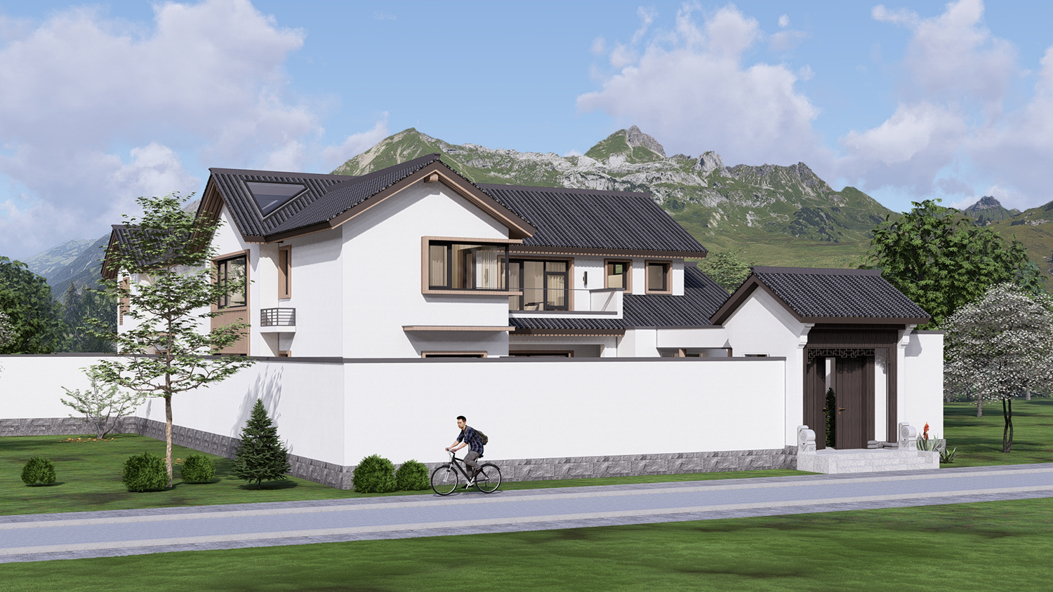 陕西商洛杨家二层中式别墅	