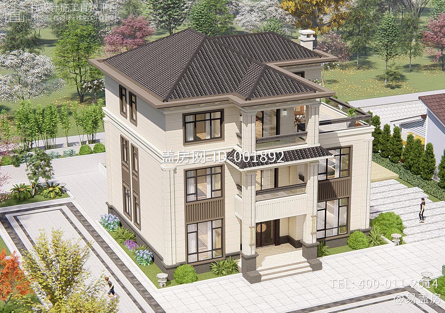 浙江绍兴蒋家三层新中式别墅