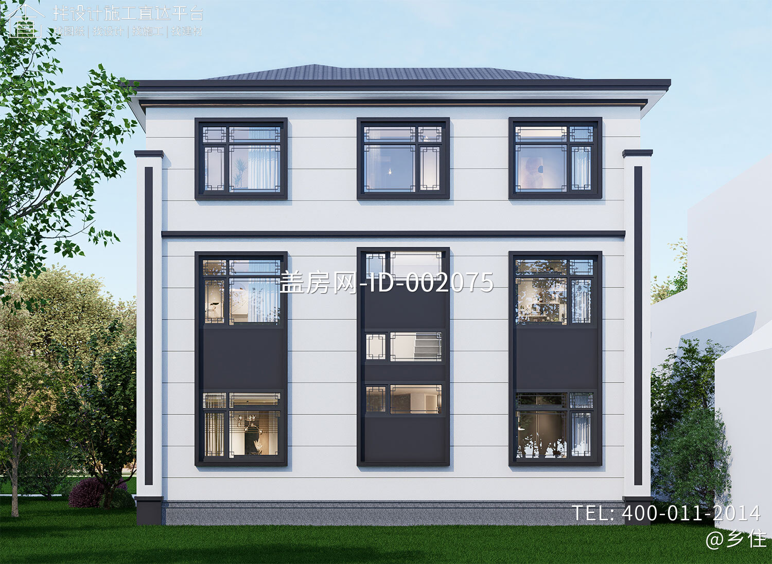 湖南永州陈家三层新中式自建别墅