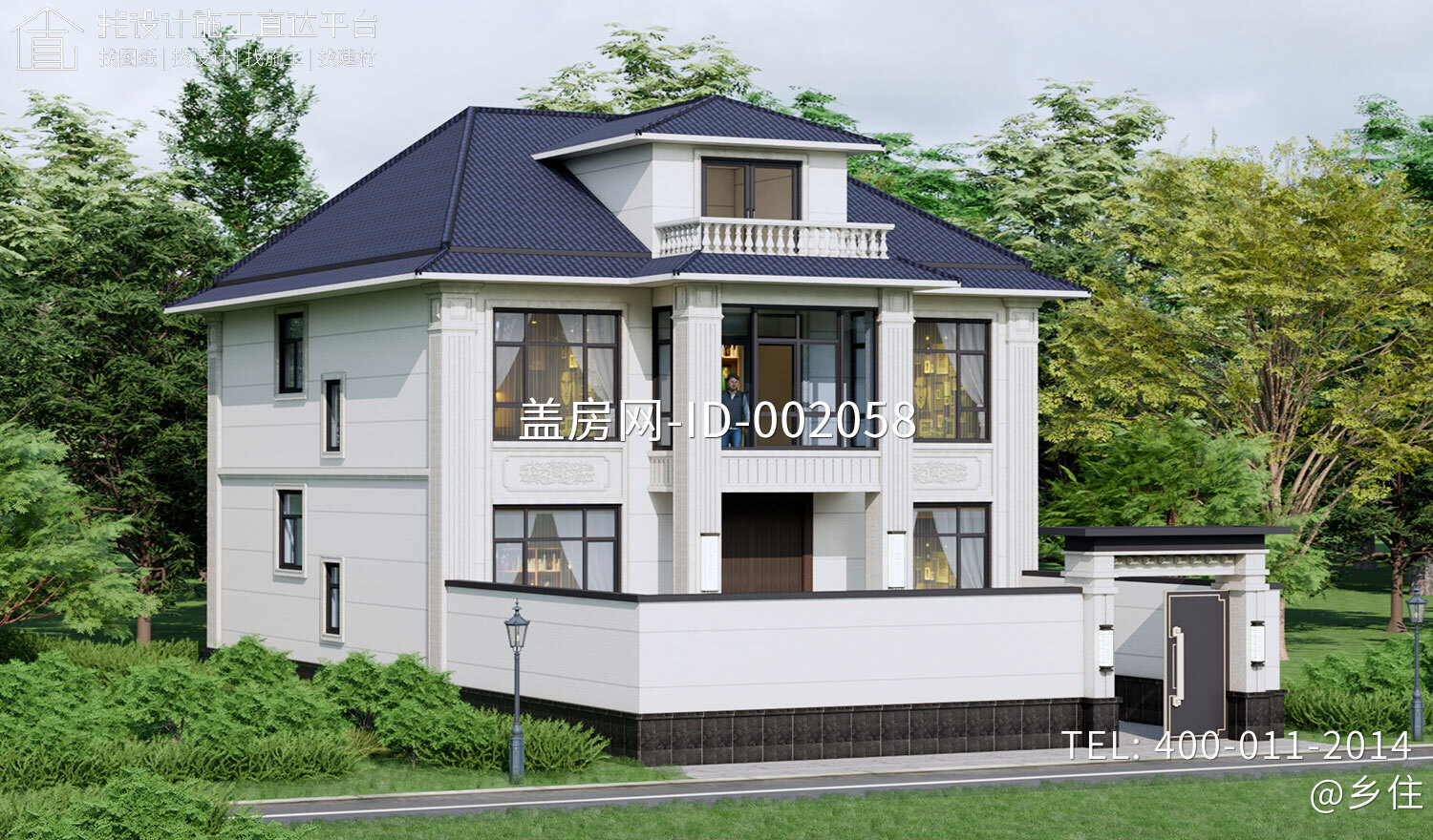 湖北荆州监利谭家新中式二层别墅	