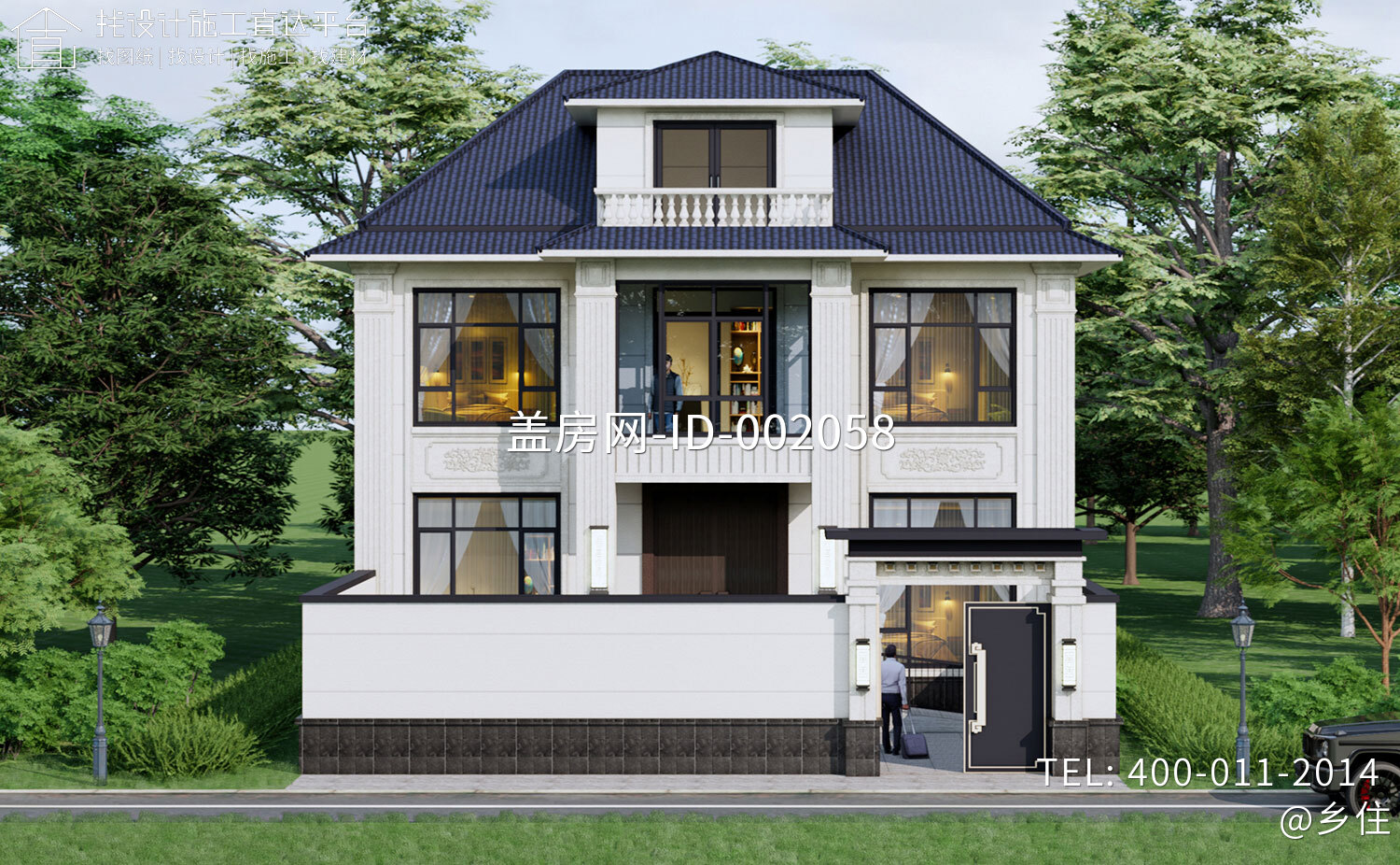 湖北荆州监利谭家新中式二层别墅	