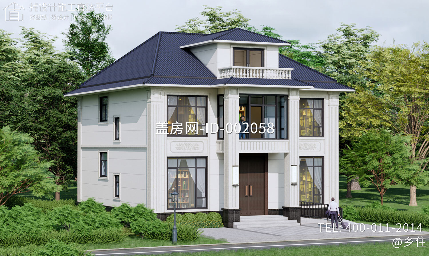 湖北荆州监利谭家新中式二层别墅	