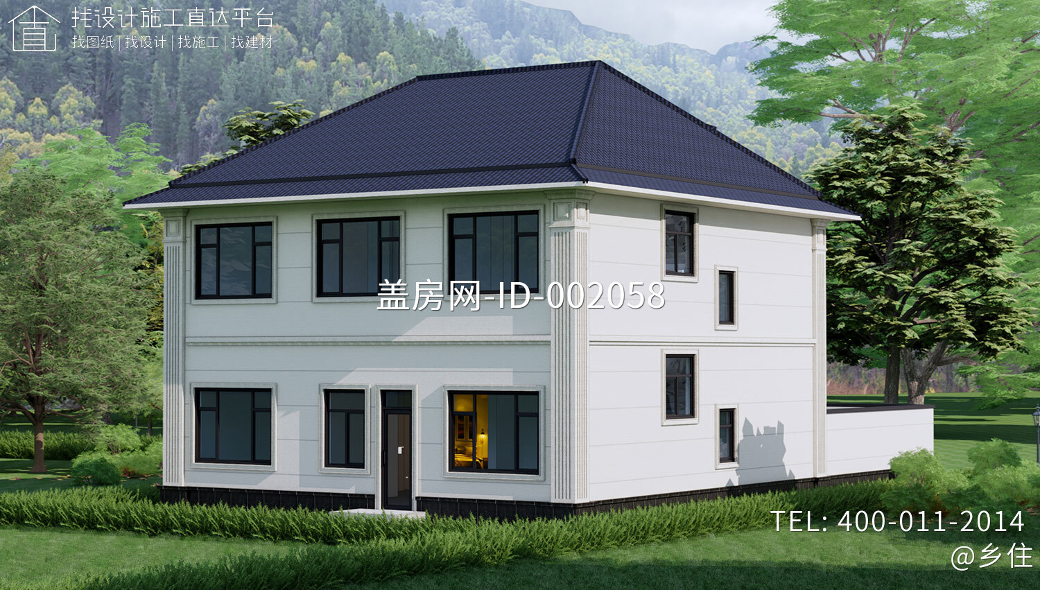 湖北荆州监利谭家新中式二层别墅	