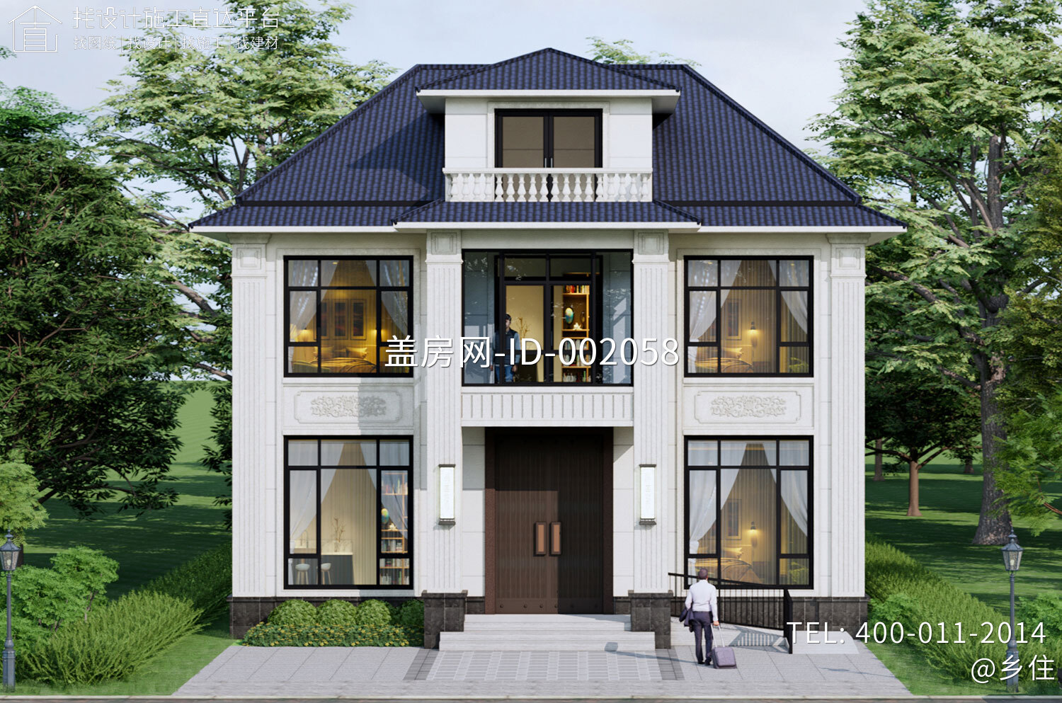 湖北荆州监利谭家新中式二层别墅	