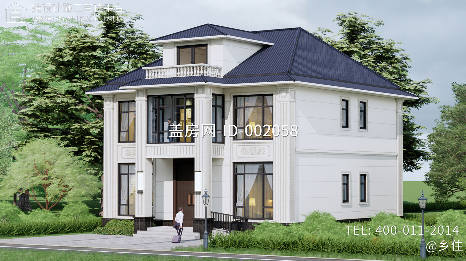 湖北荆州监利谭家新中式二层别墅	