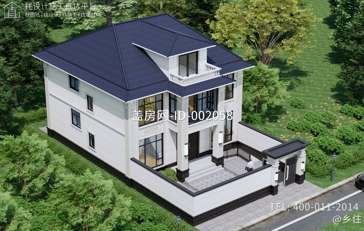 湖北荆州监利谭家新中式二层别墅	