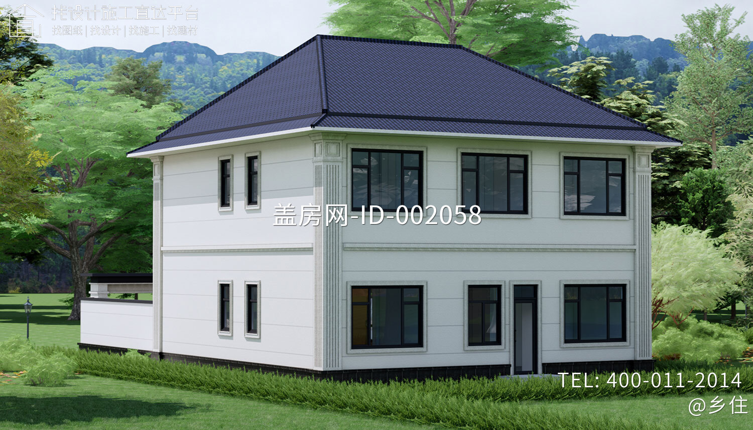 湖北荆州监利谭家新中式二层别墅	