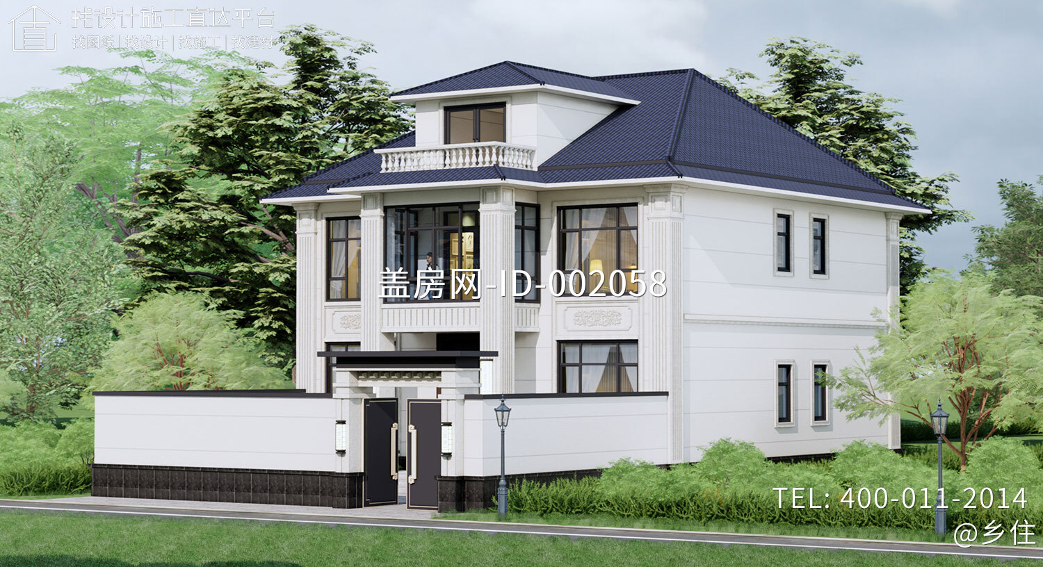 湖北荆州监利谭家新中式二层别墅	