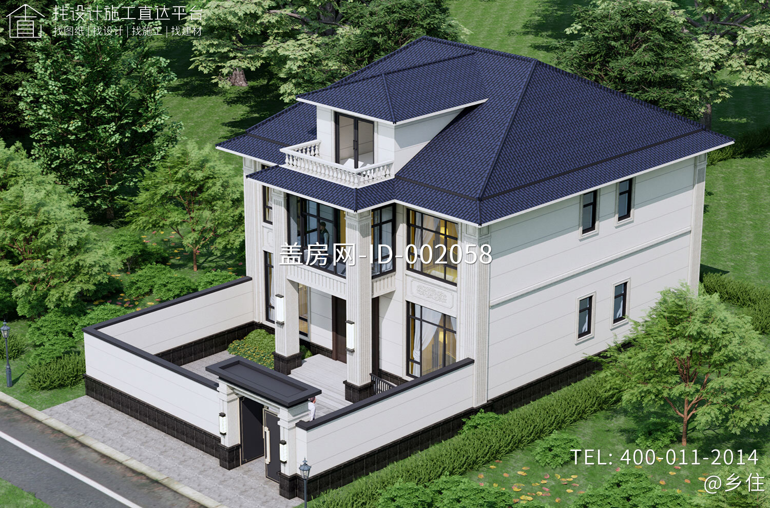 湖北荆州监利谭家新中式二层别墅	