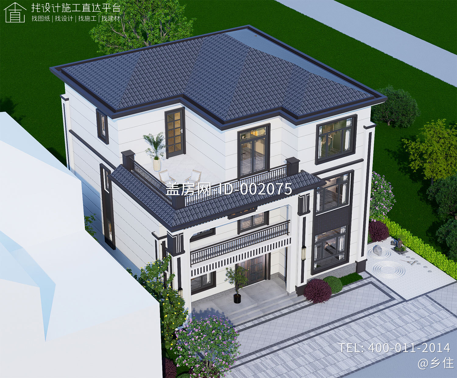 湖南永州陈家三层新中式自建别墅