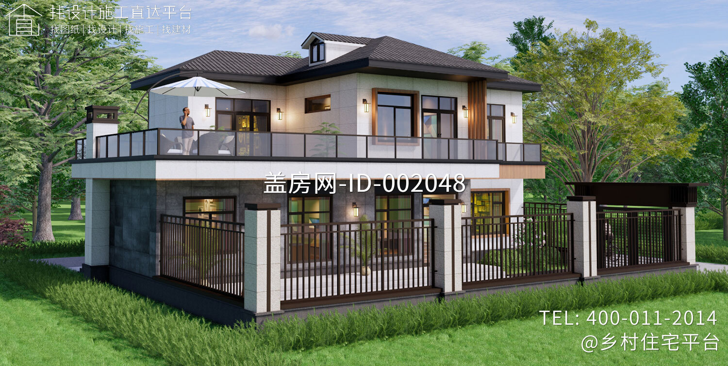 江苏如皋黄家二层新中式别墅设计