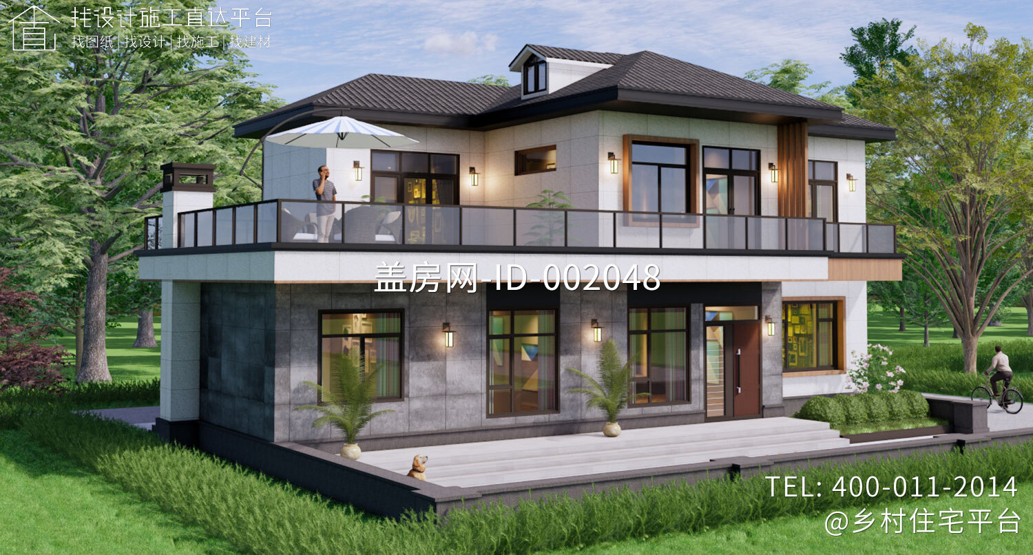 江苏如皋黄家二层新中式别墅设计