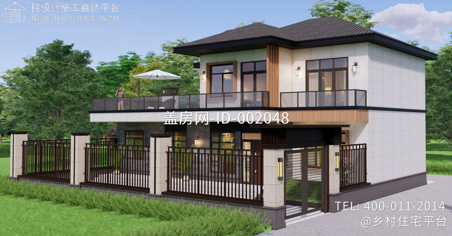 江苏如皋黄家二层新中式别墅设计