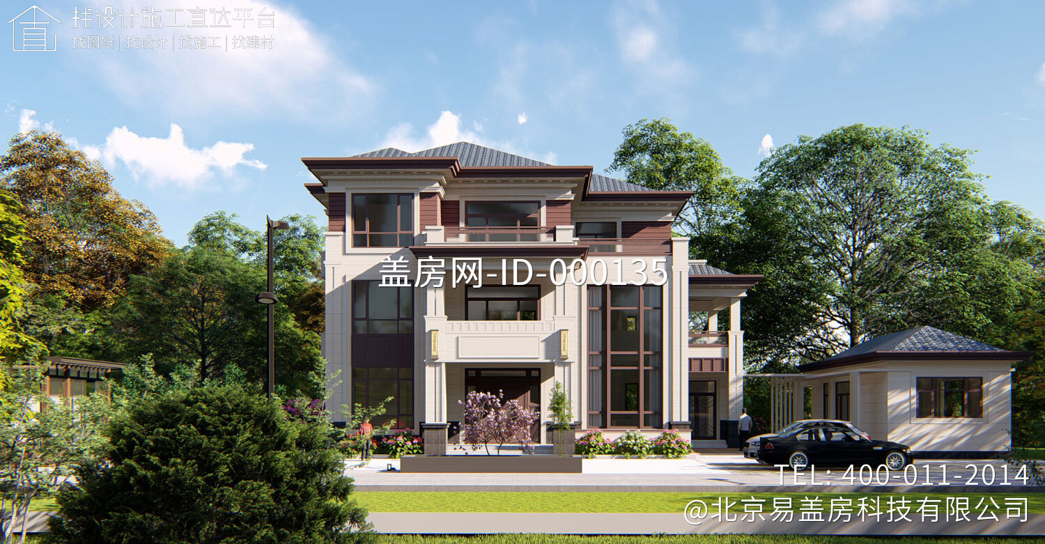 湖北咸宁徐家三层新中式别墅设计图纸