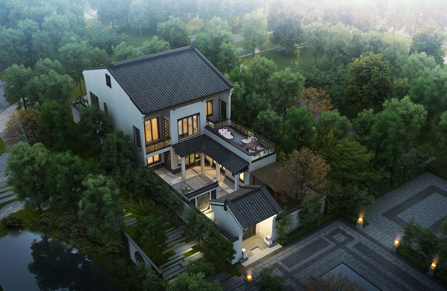 江苏泰州程家新中式宅院