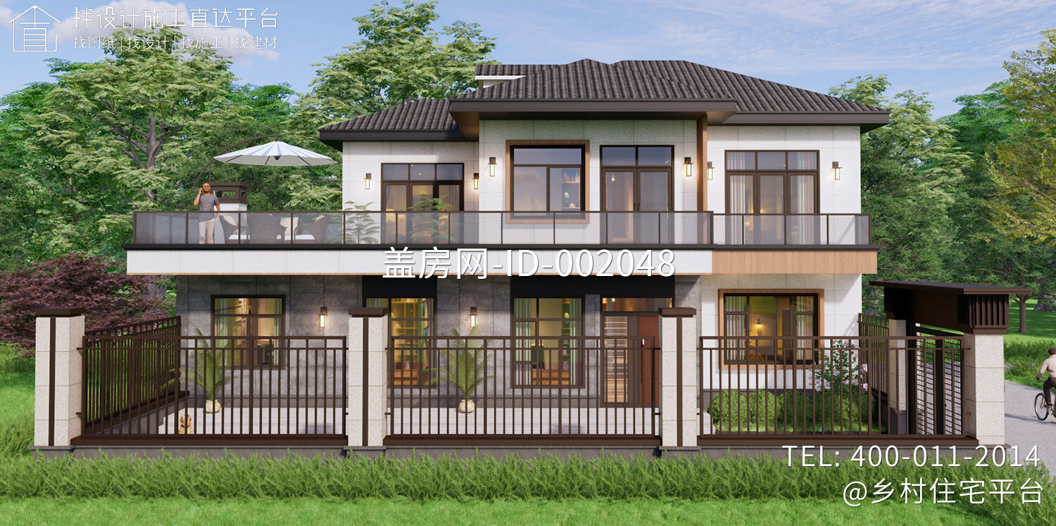 江苏如皋黄家二层新中式别墅设计