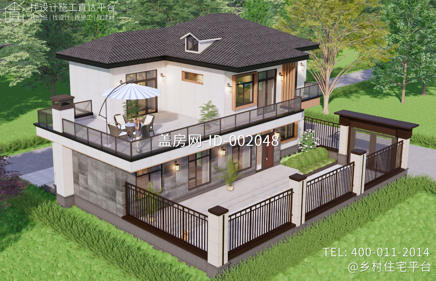 江苏如皋黄家二层新中式别墅设计